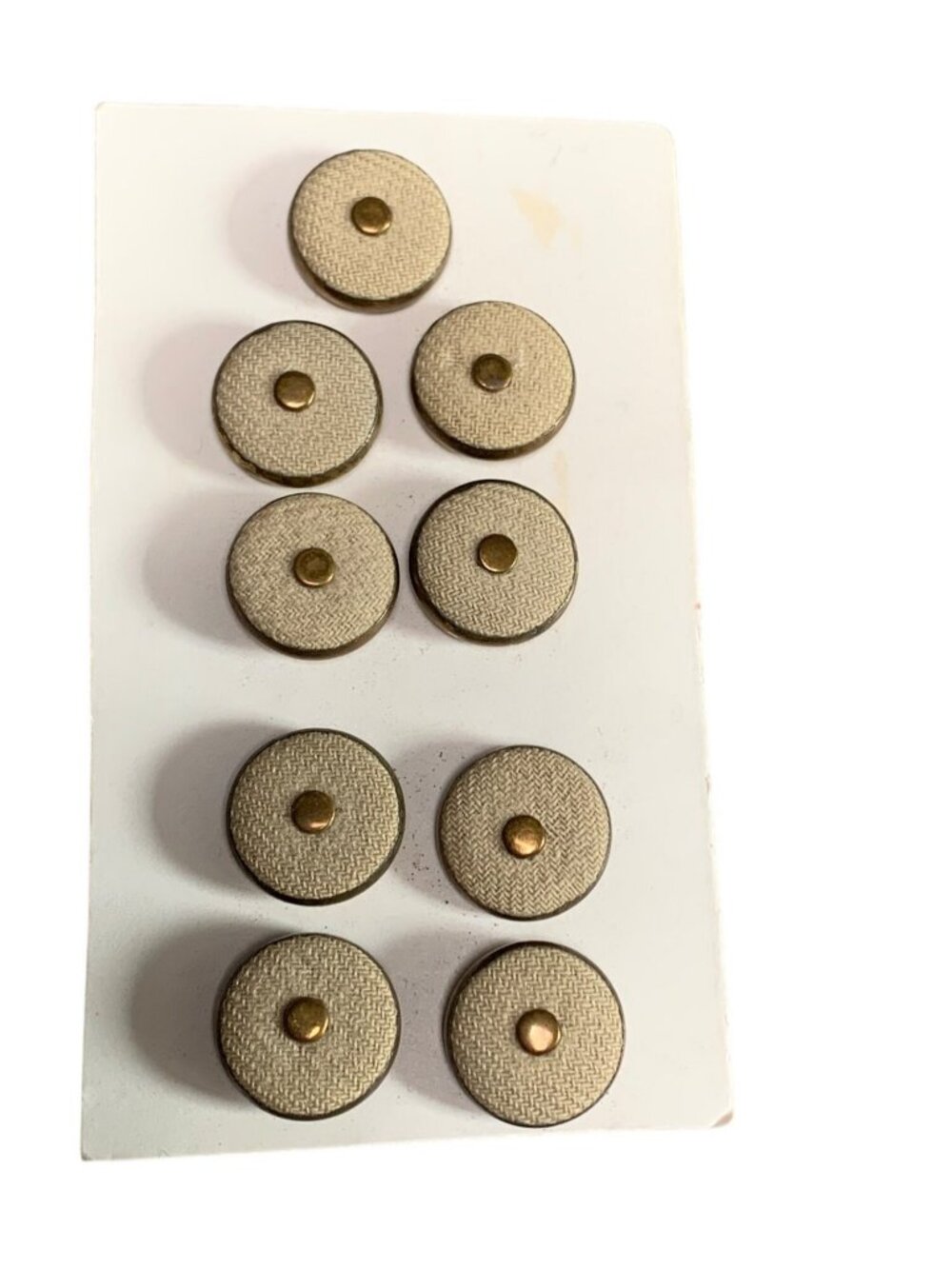 Beige Canvas & Brass Buttons Vintage